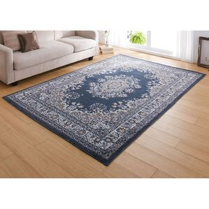 「エジプト製お買得ウィルトン織カーペット（カーペット）」｜メダリオンブルー