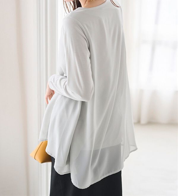 RANAN（ラナン）の「異素材切替フレアーチュニック（チュニック）」｜詳細画像