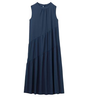 RANAN（ラナン）の「ひんやり裏地付！ななめティアードワンピ（その他ワンピース）」｜ネイビー