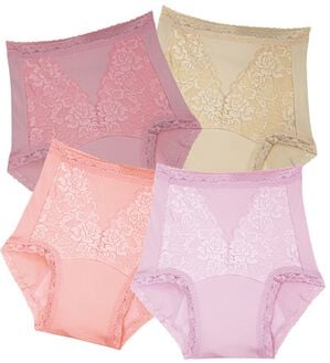 「【４色組】腰まで安心！尿漏れパッド対応ショーツ４色組（安心ショーツ）」｜詳細画像