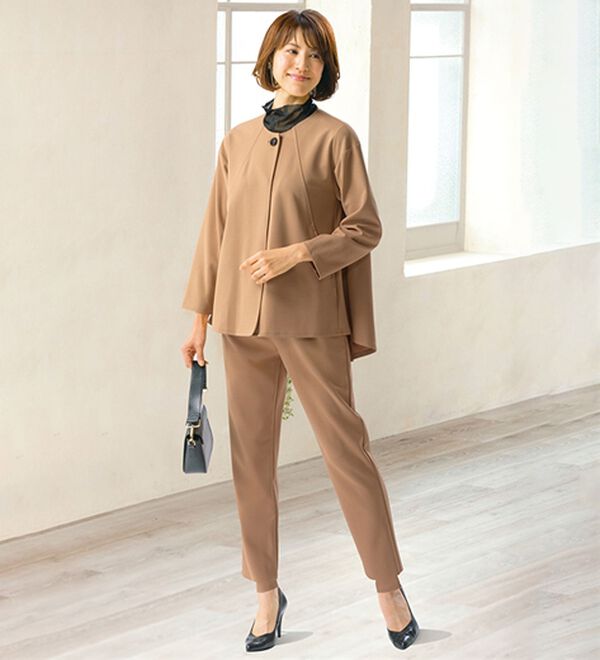 ルフラン（ルフラン）の「洗える！お出かけカットソースーツ（その他スーツ）」｜キャメルベージュ