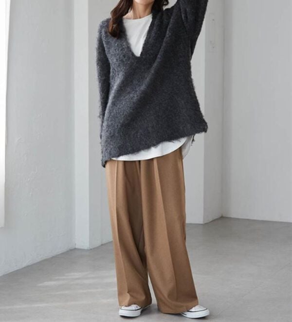 RANAN（ラナン）の「ディープキーネックシャギーニット（ニット・セーター）」｜詳細画像