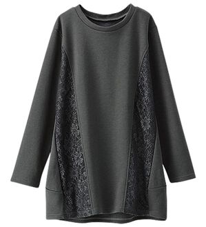 BELLUNA（ベルーナ）の「サイドレース切替デザインチュニック（チュニック）」｜チャコール
