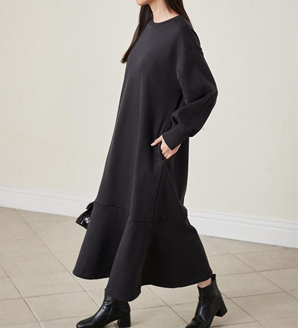 RANAN（ラナン）の「＜ＨＩＧＨ　ＳＰＥＣ＞毛玉になりにくい！ペプラムデザインワンピース（その他ワンピース）」｜詳細画像