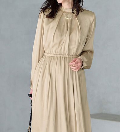 RANAN（ラナン）の「パール調チャーム付ギャザーワンピース（その他ワンピース）」