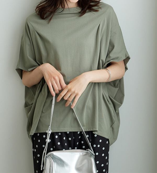 BELLUNA（ベルーナ）の「【接触冷感】二の腕隠れる！ドルマンチュニック（チュニック）」｜詳細画像