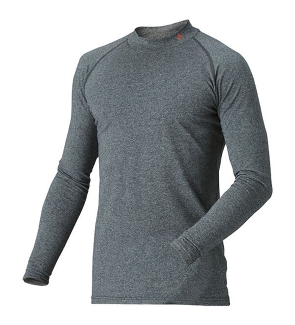 「【２色組】＜コムルヴァン・オム・ゴルフ＞保温素材の杢調ハイネック（メンズＴシャツ）」｜詳細画像