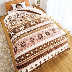 「毛布にもなるフランネル掛布団カバー＜２ＷＡＹ・あったか・裏面シープ調・アルミシート入＞（掛布団カバー）」｜ノルディックベージュ