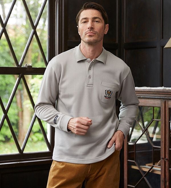 「【４枚組】裏起毛ブランドポロトレーナー（メンズトレーナー）」｜詳細画像