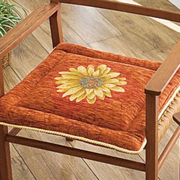 「イタリア製ジャカード織シートクッション「マルゲリータ」（クッション・クッションカバー）」｜オレンジ