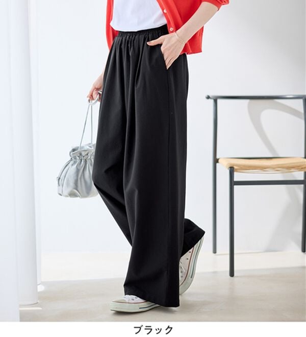 Viola e Viola（ヴィオラ エ ヴィオラ）の「涼しい履き心地！サッカーワイドパンツ（ワイドパンツ・ガウチョ）」｜詳細画像