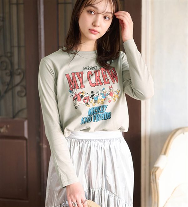 BELLUNA（ベルーナ）の「＜Ｄｉｓｎｅｙ＞【ミッキー＆フレンズ】プリント長袖Ｔシャツ（Tシャツ）」｜詳細画像