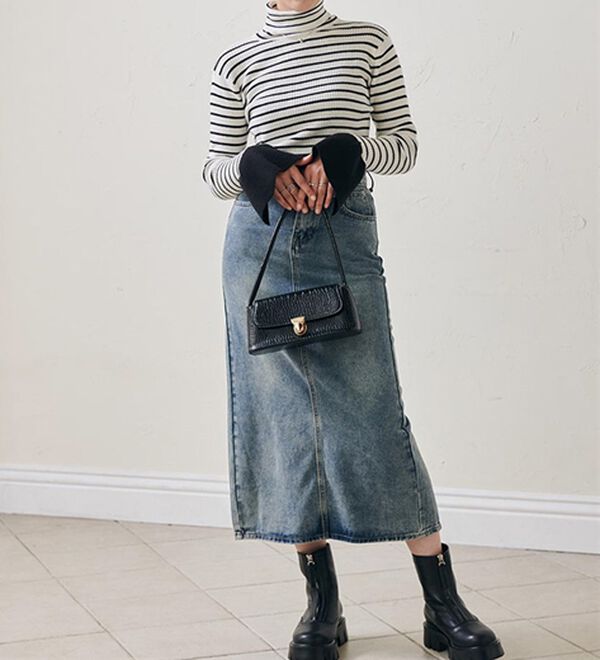 RANAN（ラナン）の「＜ムースタッチ＞洗える！バイカラータートルリブニット（ニット・セーター）」｜詳細画像