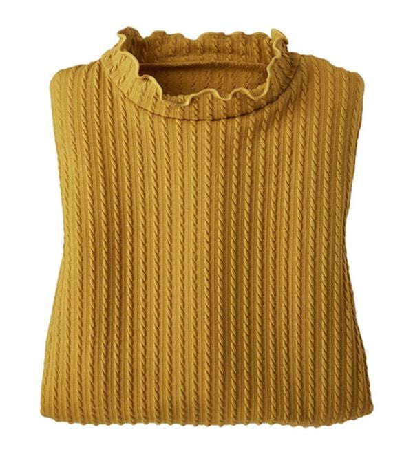 BELLUNA（ベルーナ）の「フリル衿ジャカードプルオーバー（カットソー）」｜イエロー