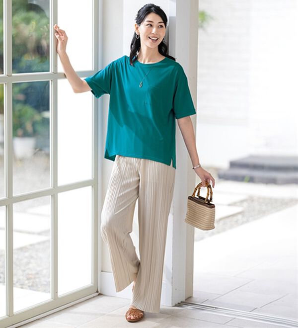 ルフラン（ルフラン）の「【４色組】夏にうれしい！汗ジミ対策胸ポケＴシャツ（Tシャツ）」｜詳細画像