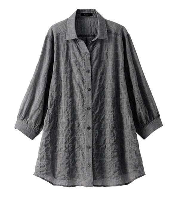 BELLUNA（ベルーナ）の「綿混テンセルぽこぽこシアーシャツチュニック（チュニック）」｜詳細画像