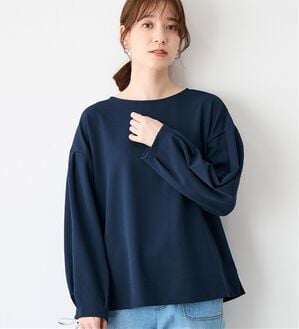 Viola e Viola（ヴィオラ エ ヴィオラ）の「【４つの機能付】楽キレイ袖タックブラウス（ブラウス）」｜ネイビー