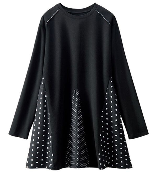 BELLUNA（ベルーナ）の「【Ｌａｇｒｉｌｕａ】ドット柄切替フレアーチュニック（チュニック）」｜詳細画像