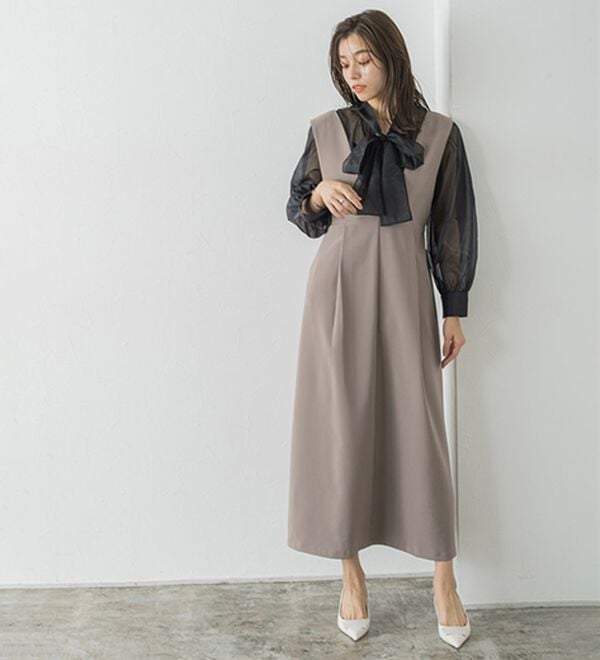 Pierrot（ピエロ）の「ウエストマークジャンパースカート（ジャンパースカート）」｜詳細画像