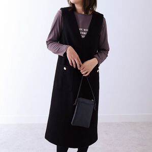 BELLUNA（ベルーナ）の「ライトメルトンジャンパースカート（ジャンパースカート）」｜黒