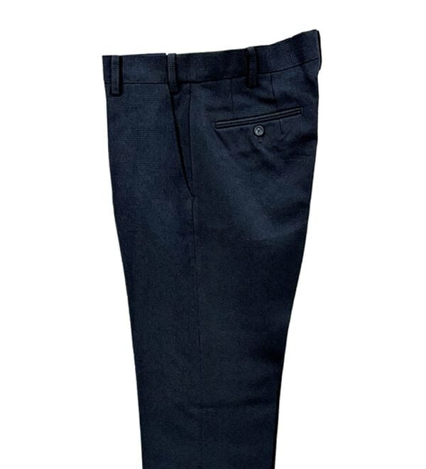 「裾上げ済コンビネーションスラックス　ノータック（メンズスラックス）」｜ネイビー(チェック)