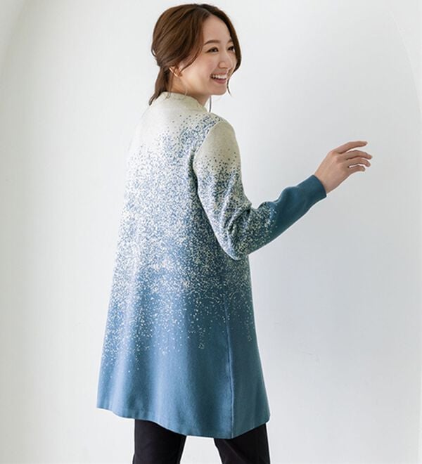 BELLUNA（ベルーナ）の「ロング丈配色ジャカードニットチュニック（チュニック）」｜詳細画像