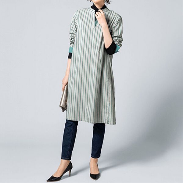 VINNO（ヴィノ）の「ＵＶカットコットンミックスストレッチワンピース（カットソーワンピース）」｜詳細画像