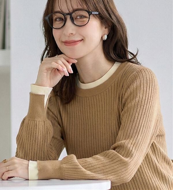 Viola e Viola（ヴィオラ エ ヴィオラ）の「レイヤード風リブニット（ニット・セーター）」｜杢ベージュ