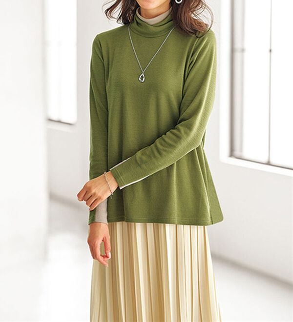 BELLUNA（ベルーナ）の「しっとり素材配色デザインプルオーバー（カットソー）」｜詳細画像