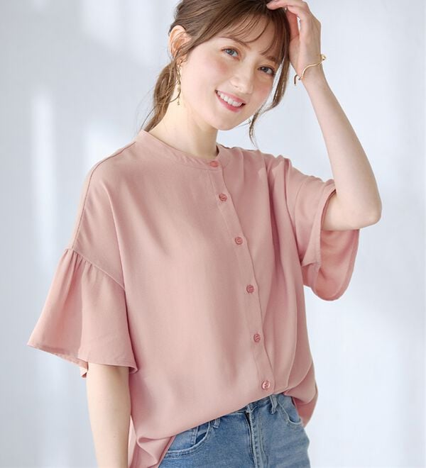 alotta（アロッタ）の「バンドカラーフレアー袖ブラウス（ブラウス）」｜詳細画像