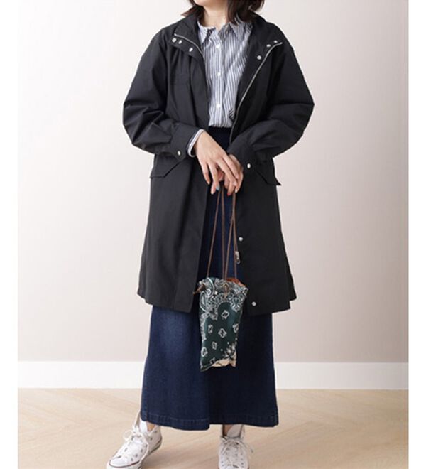 BELLUNA（ベルーナ）の「裏フリース素材スタンド衿ロング丈ブルゾン（ロングコート）」｜詳細画像