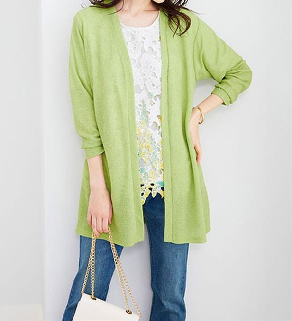 BELLUNA（ベルーナ）の「花柄プリントレースカーディガンアンサンブル（アンサンブル）」｜詳細画像