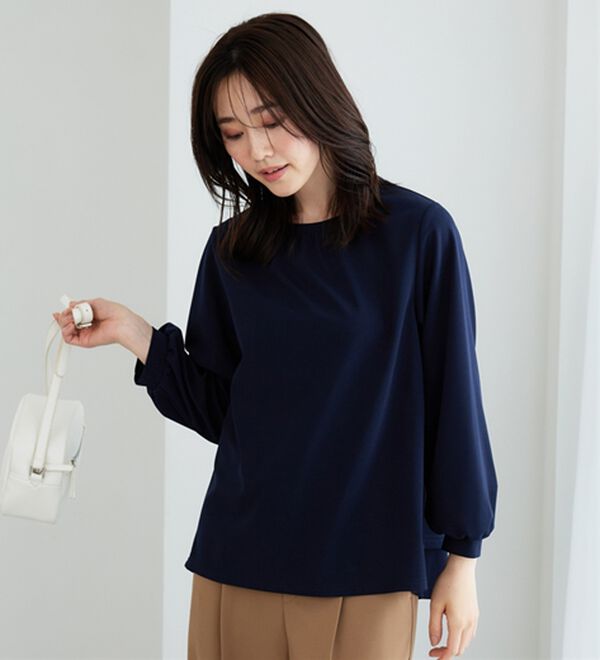 BELLUNA（ベルーナ）の「【再入荷】ボリューム袖美人顔バックフレアーＴブラウス（ブラウス）」｜詳細画像