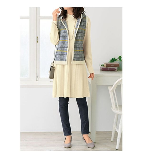 ルフラン（ルフラン）の「チェック柄ベスト付ニットアンサンブル（アンサンブル）」｜詳細画像