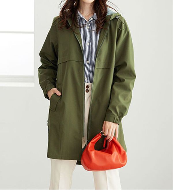 BELLUNA（ベルーナ）の「はっ水加工ボンディング素材ロング丈パーカー（ロングコート）」｜詳細画像