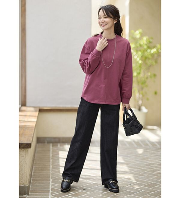 BELLUNA（ベルーナ）の「【２枚セット】大人カジュアルプルオーバー（カットソー）」｜詳細画像