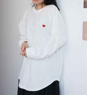 A HAPPY MARILYN（アハッピーマリリン）の「【Ｌ～８Ｌ／選べるデザイン】綿１００％ロングＴシャツ（Tシャツ）」｜Aタイプ／オフ