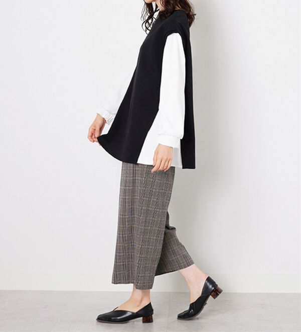 BELLUNA（ベルーナ）の「ストレッチ素材ボタン使いワイドパンツ（その他パンツ）」｜詳細画像