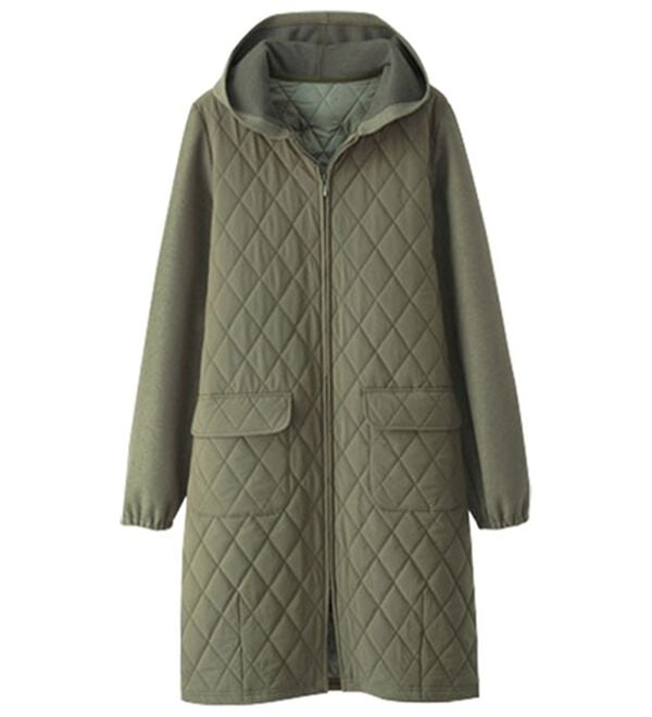 BELLUNA（ベルーナ）の「＜カポック混＞切替フードコート（ロングコート）」｜カーキ