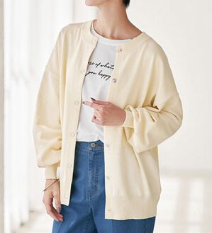 BELLUNA（ベルーナ）の「コットンミックススナップカーディガン（ニットカーディガン）」｜詳細画像