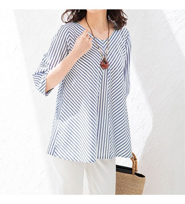 ルフラン（ルフラン）の「【３色組】切替デザインフレアーチュニック＜ラネール＞（チュニック）」｜詳細画像