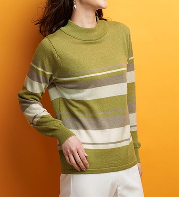 BELLUNA（ベルーナ）の「洗える！メリノウール１００％ハイネックセーター（ニット・セーター）」｜詳細画像