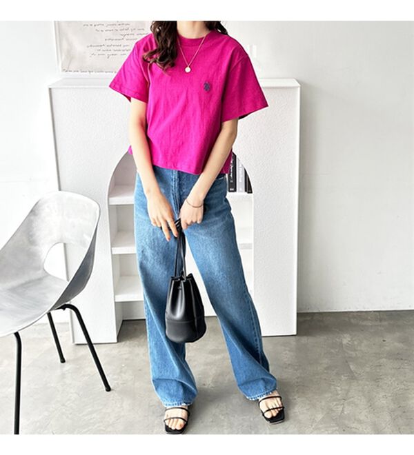 GeeRA（ジーラ）の「【Ｕ．Ｓ．　ＰＯＬＯ　ＡＳＳＮ．】ショート丈Ｔシャツ（Tシャツ）」｜詳細画像