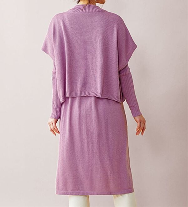 BELLUNA（ベルーナ）の「リブ使いベストデザインニットアンサンブル（チュニック）」｜詳細画像