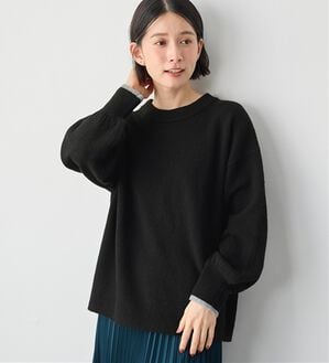 Viola e Viola（ヴィオラ エ ヴィオラ）の「洗えるもちもち　ゆるニットプルオーバー（ニット・セーター）」｜ブラック