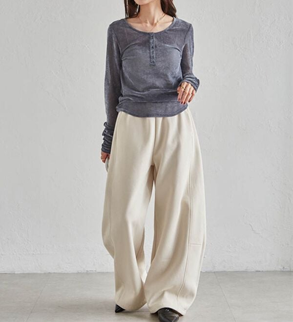 RANAN（ラナン）の「裏起毛カーブスウェットパンツ（その他パンツ）」｜詳細画像