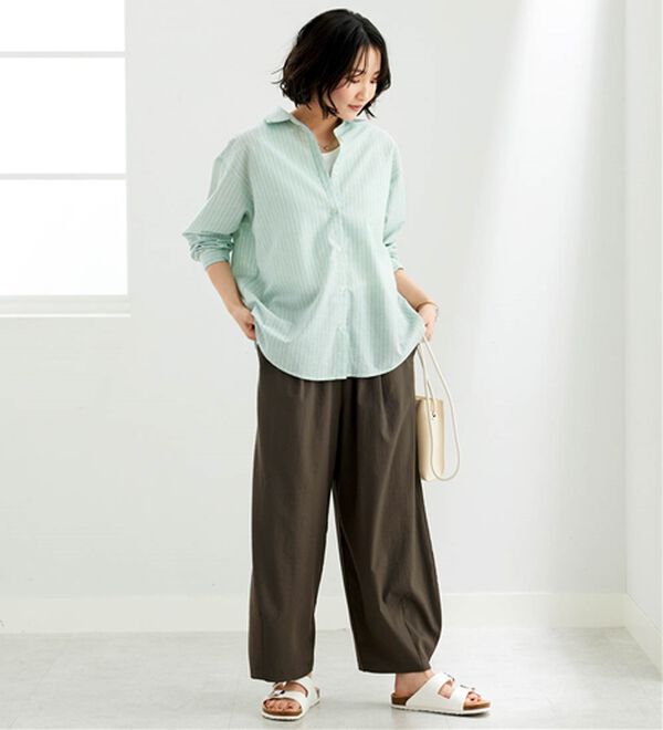 BELLUNA（ベルーナ）の「麻入りイージーケアゆったりシャツ（シャツ）」｜詳細画像