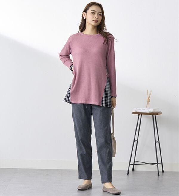 BELLUNA（ベルーナ）の「綿１００％やわらかゆるパンツ（フルレングスパンツ）」｜詳細画像