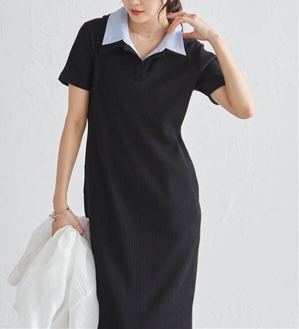 RANAN（ラナン）の「ダブルカラーリブワンピース（カットソーワンピース）」｜詳細画像