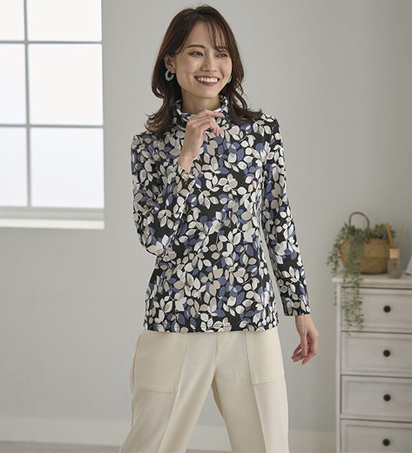 BELLUNA（ベルーナ）の「テンセル（ＴＭ）繊維・コットンプリントプルオーバー（カットソー）」｜詳細画像